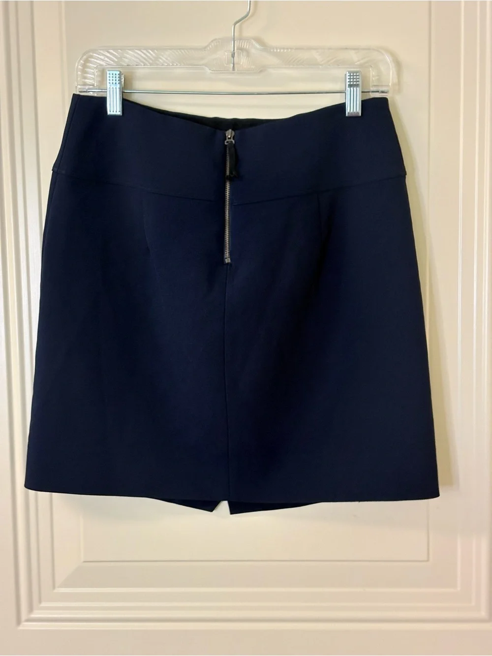 J. Crew Navy Asymmetrically Cut Faux Wrap A-Line Mini Skirt SZ 4 EUC $118
